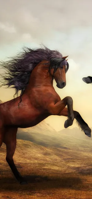 Majestic_ Horse_ Rearing_ Sunset_ Background.jpg Wallpaper