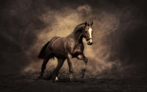 Majestic Horsein Dust Cloud Wallpaper