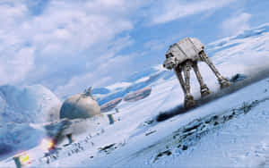 Majestic Hoth Landscape - A Panoramic View Of The Frozen Winter Wonderland Wallpaper