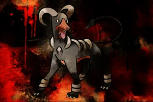 Majestic Houndour In A Dynamic Pose Wallpaper