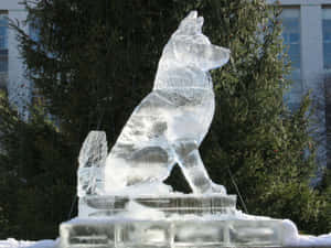 Majestic Ice Sculpture Of A Soaring Eagle Wallpaper