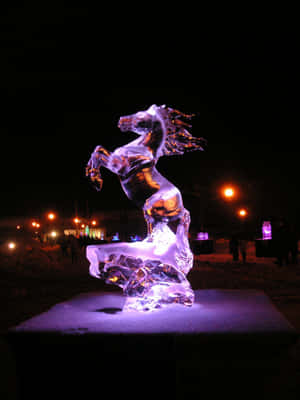 Majestic Ice Sculpture Of A Swan Wallpaper