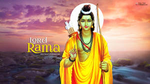 Majestic Imprint Of Ram Ji In Rocky Landscape Wallpaper