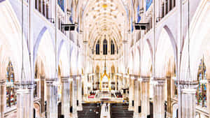 Majestic Interior Of Saint Patrick's Cathedral Wallpaper