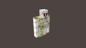 Majestic Iron Golem Defending A Minecraft Village Wallpaper