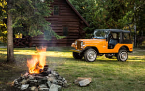 Majestic Jeep Cj On A Scenic Off-road Adventure Wallpaper