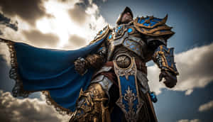 Majestic Knight Cosplay Sky Backdrop Wallpaper