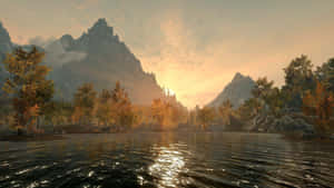 Majestic Landscape Of Skyrim Wallpaper