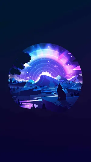 Majestic Lone Wolf In Moonlight Wallpaper