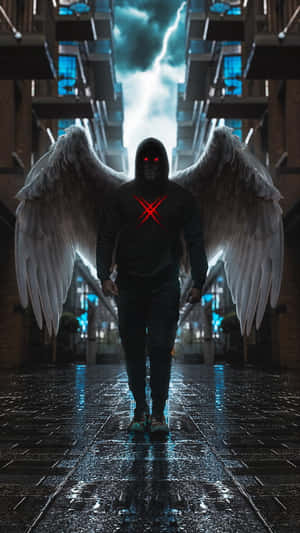 Majestic Lucifer Wings Illuminate The Darkness Wallpaper