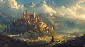 Majestic_ Medieval_ Castle_ Overlooking_ Valley Wallpaper