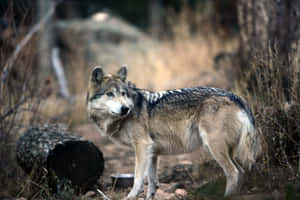 Majestic Mexican Wolf In Its Natural Habitat Wallpaper