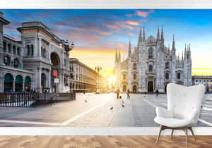 Majestic Milan Cathedral At Dusk Wallpaper