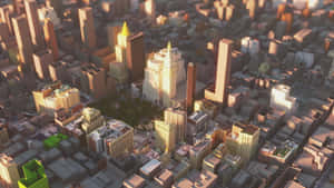 Majestic Minecraft Cityscape Wallpaper