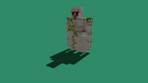 Majestic Minecraft Iron Golem Guarding A Village Wallpaper