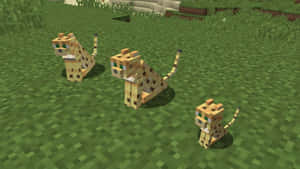 Majestic Minecraft Ocelot In Its Natural Habitat Wallpaper