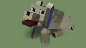 Majestic Minecraft Wolf In A Stunning Landscape Wallpaper
