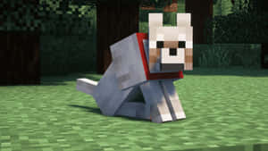 Majestic Minecraft Wolf In Stunning Landscape Wallpaper