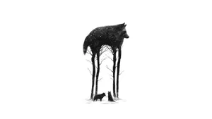 Majestic Minimalist Wolf Wallpaper