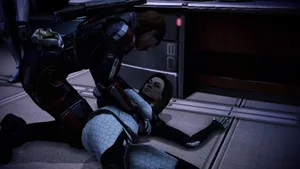 Majestic Miranda Lawson In Action Wallpaper