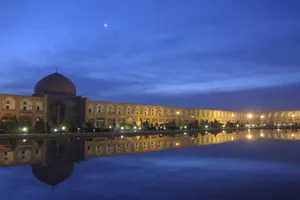 Majestic Mosque At Night Iran Wallpaper