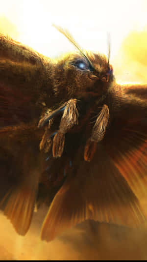 Majestic Mothra Soaring Through The Night Sky Wallpaper