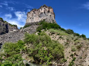 Majestic Mount Ararat Under The Clear Blue Sky In Armenia. Wallpaper