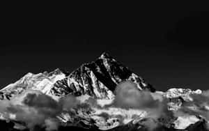 Majestic_ Mountain_ Peaks_ Above_ Clouds_4 K_ B W Wallpaper