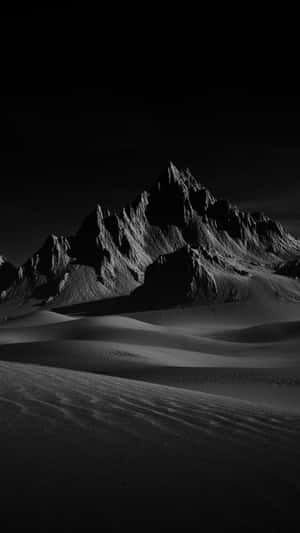 Majestic Mountain Peaks Blackand White Wallpaper