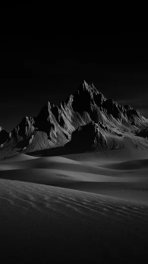 Majestic Mountain Peaks Blackand White Wallpaper