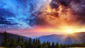 Majestic_ Mountain_ Sunrise_4 K Wallpaper