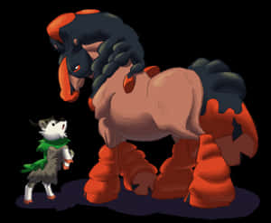 Majestic Mudsdale With Skiddo In A Thrilling Pose. Wallpaper