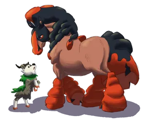 Majestic Mudsdale With Skiddo In A Thrilling Pose. Wallpaper
