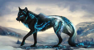 Majestic Mythical Wolf In A Mystical Forest Wallpaper