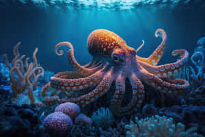 Majestic Octopus Underwater Wallpaper