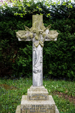 Majestic Old Gravestone In Sunlight Wallpaper