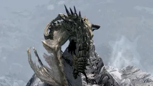Majestic Paarthurnax Perched On The Throat Of The World In Skyrim Wallpaper