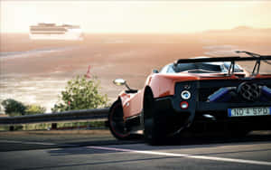 Majestic Pagani Zonda Cinque Roadster Bout In Action Wallpaper