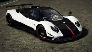 Majestic Pagani Zonda R On Race Track Wallpaper