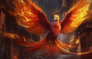 Majestic_ Phoenix_ Spreads_ Wings Wallpaper