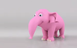 Majestic Pink Elephant Strolling Through Nature Wallpaper
