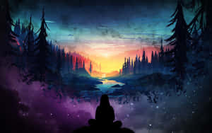 Majestic Pixel Landscape Wallpaper