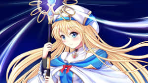 Majestic Priestess In Ethereal Light Wallpaper