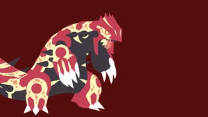 Majestic Primal Groudon Dominating Maroon Landscape Wallpaper