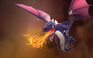 Majestic Purple Dragon From Clash Of Clans Wallpaper