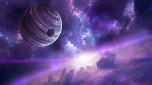 Majestic Purple Gas Giant Space Art Wallpaper