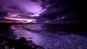 Majestic Purple Sunset Wallpaper