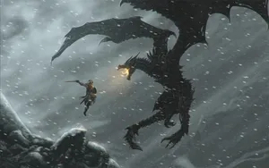 Majestic Real Dragon In Fairy Tale Landscape Wallpaper