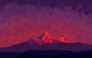 Majestic Red Polygon Mountain In High Resolution Wallpaper
