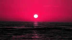 Majestic Red Sunset Skyline Wallpaper